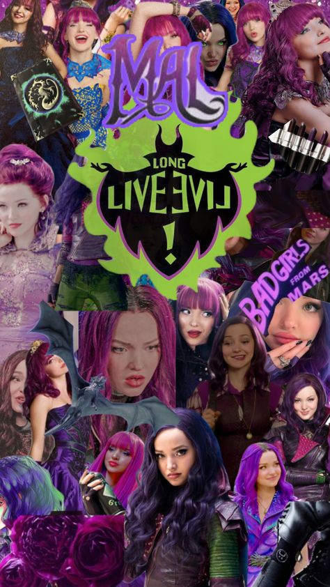 #mal #malbertha #descendants #descendants2 #descendants3 #disney #dcom 😈🐍Mal🐉💜 Evie From Descendants, Mal And Evie Descendants, Mal Descendants 2, Dove Cameron Descendants, Disney Descendants Characters, Disney Descendants Mal, Sister Wallpaper, Descendants Pictures, Quick Curly Hairstyles