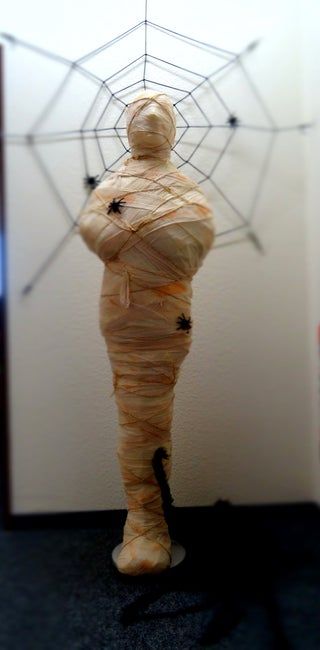 DIY Partable & Portable Mummy : 7 Steps (with Pictures) - Instructables Mummy Diy, Mummy Decorations, Carpet Tape, Baby Ready, Old Lamps, The Mummy, Screws And Bolts, Black Spider, My Office