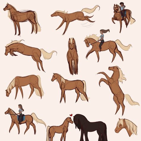 Horse Back Riding Drawings, Horse Oc Drawing, Cartoon Horse Character Design, Riding A Horse Drawing, Horse Base Drawing, Person Riding Horse Drawing Reference, Horse Poses Drawing, Horse Reference Drawing, Cartoon Horse Drawing