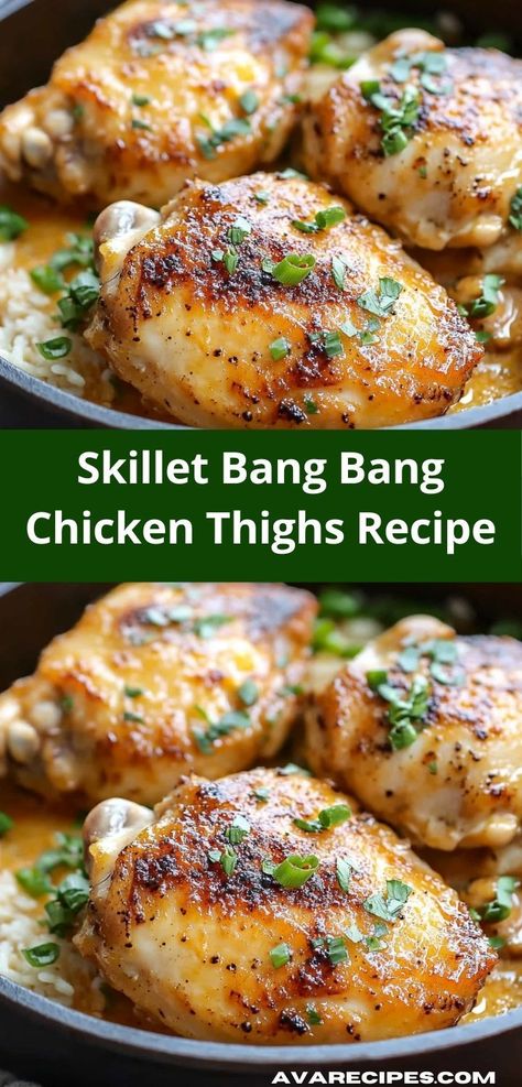 Searching for a standout dinner recipe that’s both easy and satisfying? Try Skillet Bang Bang Chicken Thighs, featuring juicy chicken thighs coated in a zesty sauce, perfect for bringing everyone together at the table. Bang Bang Chicken, Chicken Thighs Recipe, Thighs Recipe, Sweet And Spicy Sauce, Easy Skillet, Fried Chicken Recipes, Sweet Chili Sauce, Dinner Idea, Juicy Chicken