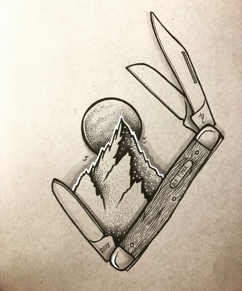 This is a recent sketch of mine inspired my Old Timer pocket knife. I hope someone in this sub can enjoy it. Case Knife Tattoo, Pen Knife Tattoo, Traditional Pocket Knife Tattoo, Pocket Knife Drawing, Pocket Knife Tattoo Ideas, Knife Doodle, Pocket Knife Tattoo, Knife Drawings, Knife Sketch