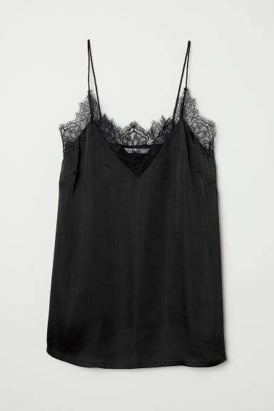 Neckline Necklace Guide, Satin Camisole, Black Camisole, Winter Outfit Inspiration, Strappy Top, Lace Camisole, Black Laces, Lace Trim, Camisole Top