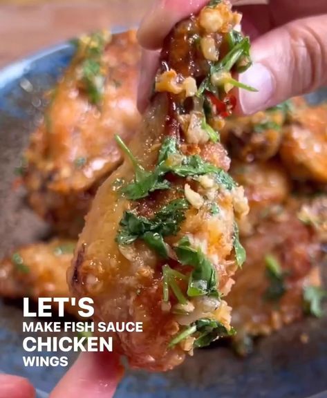 Tasty AirFryer Asian Fish Sauce Chicken Wings Recipe Fish Sauce Chicken Wings, Fish Sauce Wings, Fish Sauce Chicken, Vietnamese Fish Sauce, Thai Red Chili, Vietnamese Fish, Asian Fish, Chicken Wings Recipe, Measuring Ingredients