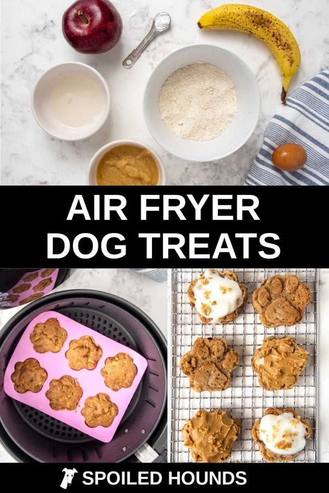 Greek Yogurt Dog Treats Peanut Butter, Air Fryer Dog Treats Easy, Yogurt Frosting For Dogs, Air Fried Dog Treats, Airfryer Dog Treats, Air Fryer Dog Treat Recipes, Shelf Stable Dog Treats, Greek Yogurt Dog Treats, Yogurt Treats For Dogs