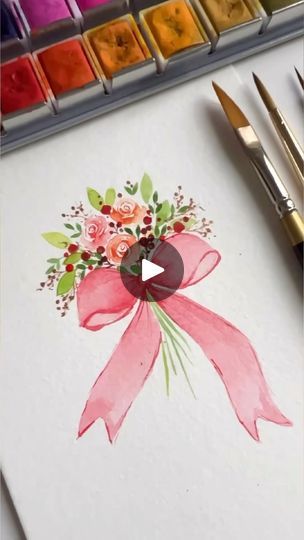 94K views · 7.9K reactions | Did you know you can paint a Bow with a a dagger brush? Watch how to❤️
Watercolor & Brushes @kingartcompany 

#holidayhappinessseries hosted by Sharon @simplyartfulcottage 

#reels #reelsinstagram #reelsvideo #reel #holidayseason #holidayhappinessseries 
#watercolortutorial #artistsoninstagram #artinspiration #cansonpaper 
 #watercolorartist #loosewatercolors #kingarts #kingartbrushes #loosewatercolorpainting #botanicalart #botanicalpainting #watercolorart #artist #watercolorpainting
#watercolourpainting #watercolorpainting #holidayseason #christmasdecor #holidayseasons | Seema | Sylvie Vartan · La Maritza Loose Watercolor Paintings, Christmas Arts, Valentines Watercolor, Painting Flowers Tutorial, Watercolor Flowers Tutorial, Sylvie Vartan, Watercolor Lessons, Diy Watercolor Painting, Watercolor Painting Techniques