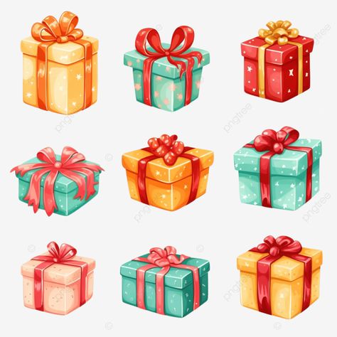 christmas presents collection illustration of cartoon gifts isolated on white gift illustration gi Christmas Presents Illustration, Present Cartoon, Art Christmas Presents, Cartoon Present, Christmas Gift Vector, Gift Illustration, Collection Illustration, Rainy Day Crafts, Wax Molds