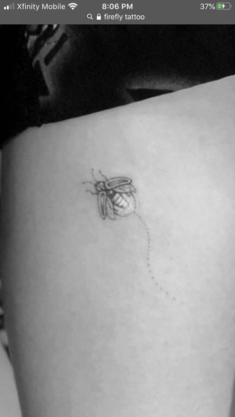 Lightning Bugs Tattoo, Fire Flies Tattoos, Cute Lightning Bug Tattoo, Firefly Tattoo Small Simple, Lighting Bugs Tattoo, Small Firefly Tattoo, Firefly Tattoo Design, Fine Line Firefly Tattoo, Firefly Tattoo Fine Line