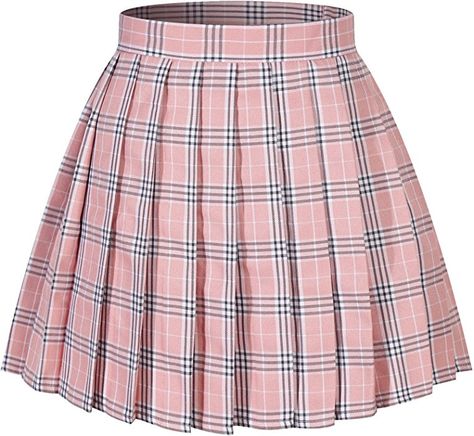 Pink Plaid Skirt, Short Pleated Skirt, Pink Pleated Skirt, Pleated Skirt Short, White Pleated Skirt, Girls School, Skirt Short, White Skirt, Pink Skirt