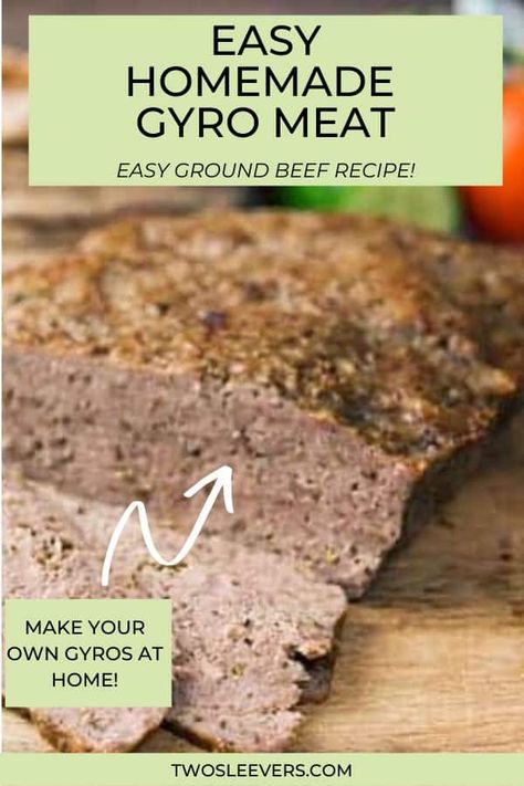 Gyro Meatloaf Recipe, Diy Gyro Meat, Gyros Meat Recipe, Lentil Gyros, Gryos Meat Recipe, Greek Gyros Beef, Walking Gyros, Authentic Gyro Meat Recipe, Gyro Meatloaf