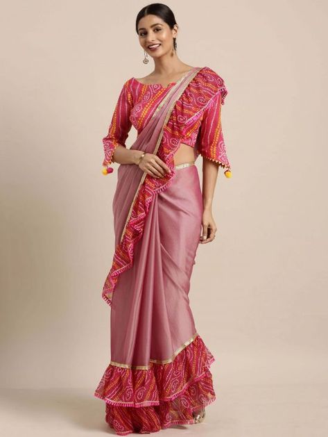 Fancy Sarees: Buy Exclusive Designer Fashion Sarees Online Pola Blus, Party Saree, Long Blouse Designs, Bollywood Party, Blouse Design Images, Sari Blouse Designs, Gaun Fashion, Border Saree, Unique Blouse Designs