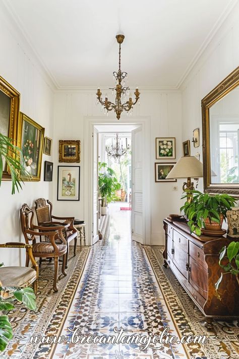 French Country Hallway, Country Hallway, French Country Chandelier, Humble Design, Country Chandelier, Devine Design, Wrought Iron Design, Wooden Crosses, Elegant Chandeliers