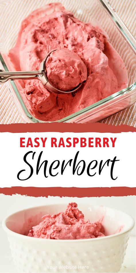 Raspberry Sherbert, Sherbet Ice Cream, Sherbet Recipes, Raspberry Sherbet, Sorbet Ice Cream, Raspberry Ice Cream, Ice Cream Maker Recipes, Raspberry Recipes, Homemade Ice Cream Recipes