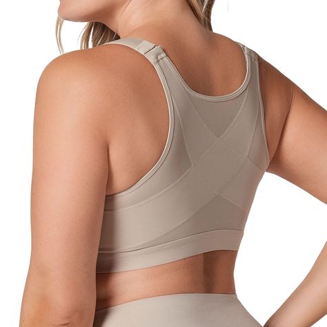 PRICES MAY VARY. Posture Corrector Bra - This bra for women provides smooth back support and a gentle minimizing effect. Features criss-cross PowerSlim firm compression fabric bands and high-coverage underarm design. Front Closure - Our full coverage bras for women come with adjustable 2-level, 6-row front hook closure, making them very easy to put on ensures a perfect fit and makes your daily routine convenient. Wireless - This posture correcting bra, with double-layered soft fabric cups for a Front Closure Bras, Posture Corrector Bra, Correct Bra Sizing, Womens Bra, Posture Bra, Measure Bra Size, Underarm Odor, Homemade Cleaners, Compression Bra