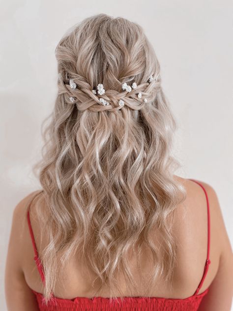 Boho Wedding Hair Fine Hair, Bridal Hair Pieces Half Up, Bridal Hair Fine Hair Half Up Half Down, Bridal Fine Hair, Bridal Hairstyles Fine Hair, Bridesmaid Hair For Fine Hair, Fine Hair Wedding Styles, Bridal Hair Fine Hair, Wedding Hair For Thinner Hair