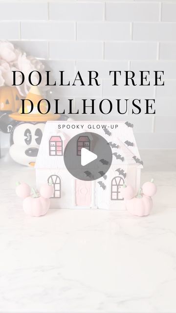 Pink Jasmin | Easy DIY Crafts on Instagram: "Y’all! I cannot count the amount of times I was sent @makeitwithmicah ‘s Dollar Tree dollhouse post. She’s amazing & I guess y’all wanted to see what I would do with this house if I did it in my own style. Hers is spooky and mine is sweet…What do you think?   👻 I love how we can all buy the same house and make so many versions of it. Creativity is a WILD thing! 🙌🏽  Thank you for the inspo @makeitwithmicah !!!" Dollar Tree Dollhouse, Dollhouse Halloween, Ghost House, Dollar Store Hacks, Magazine Holders, Dollhouse Decor, Own Style, I Did It, Dollar Tree Diy