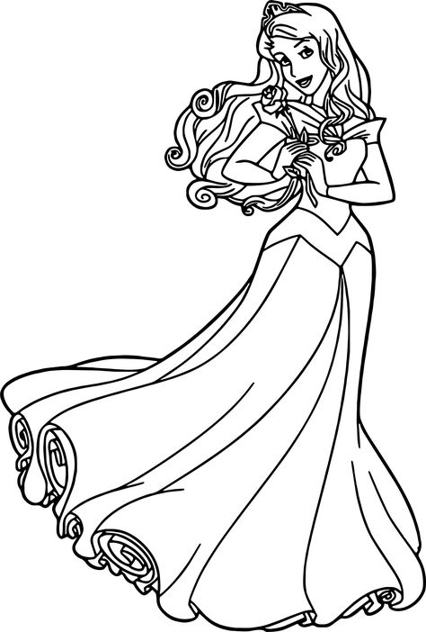 awesome Aurora Rose Cartoon Coloring Page Aurora Coloring Pages, Sleeping Beauty Coloring Pages, Rose Cartoon, Rosé Cartoon, Disney World Princess, Aurora Rose, Rose Coloring Pages, Disney Princess Colors, Disney Princess Coloring Pages