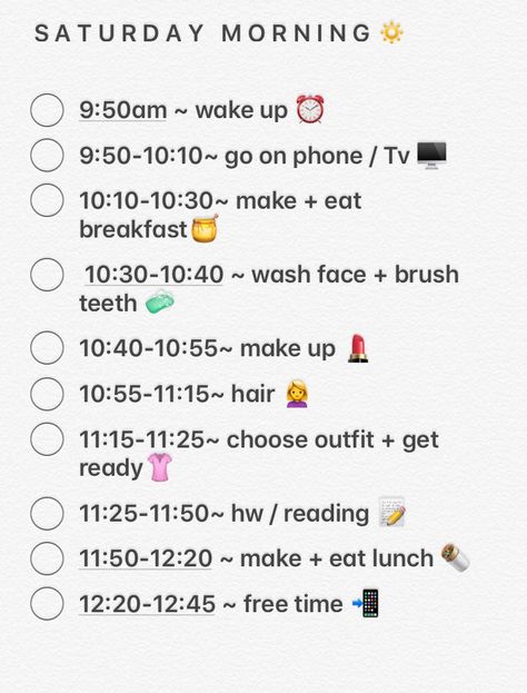 Morning Routine Saturday, What To Do On A Saturday, Saturday Morning Routine, Saturday Routine, Morning Routines List, Routine Schedule, School Routine For Teens, Daily Routine Schedule, Netflix Hacks