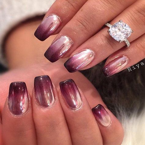 #ombrenail Nails 2017 Trends, Ombre Chrome Nails, Nails Design Short, Pride Nails Designs, Nails Designs Short, Unghie Sfumate, Pride Nails, Natural Nail Art, Chrome Nail Art