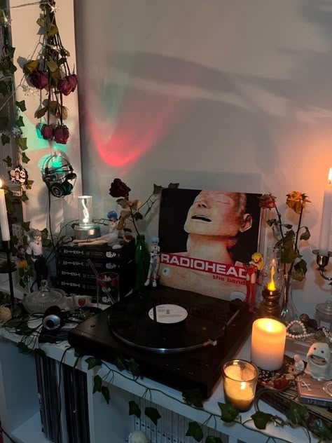 #brothertedd Justin Tedders BROTHERTEDD.COM 📌 on Tumblr Deftones Room Decor, Deftones Room Aesthetic, Deftones Room, Record Player Aesthetic Bedroom, Aesthetic Halloween Bedroom, Emo Room Aesthetic, Emo Bedroom Aesthetic, Room Posters Aesthetic, Emo Room Decor