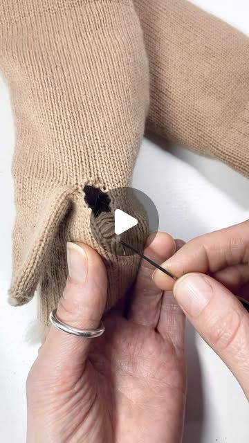 Alexandra on Instagram: "Now you see it...   ... now you don't!  • • •  #invisiblemending #mending #lovedclotheslast #clothingrepair #knitting #makedoandmend @npealcashmere" Make Do And Mend, Visible Mending, Repair Clothes, See It, Knitting, Crochet, On Instagram, Instagram