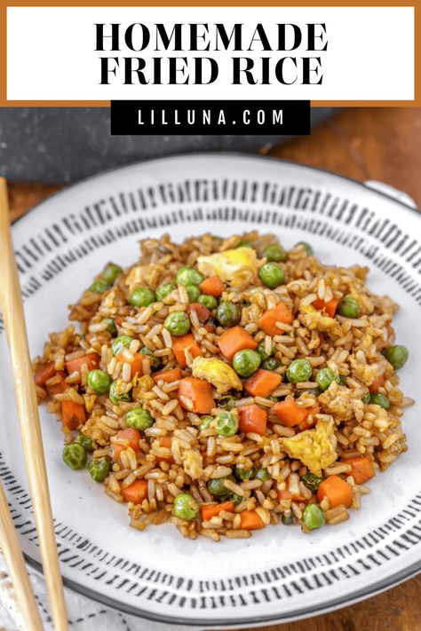 Skip the restaurant takeout and try making fried rice at home. Flavorful Homemade Fried Rice is ready in under 30 minutes! #homemadefriedrice #friedrice #asian #asianrecipe #side Plain Fried Rice, Freezing Cooked Rice, Fried Rice At Home, Homemade Fried Rice, American Test Kitchen, Creamy Pasta Bake, Making Fried Rice, Better Than Takeout, Rice Ingredients