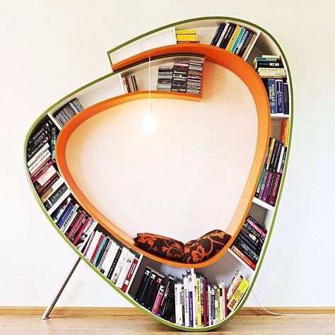 Pin for Later: 19 Unique Ways to Store and Display Your Tots' Books Abstract Shelf Batman Bookshelf, Round Bookshelf, Antique Wagon, Book Ledge, Tree Bookshelf, Nursery Bookshelf, Mini Library, Wall Shelves Design, Bookshelves Kids