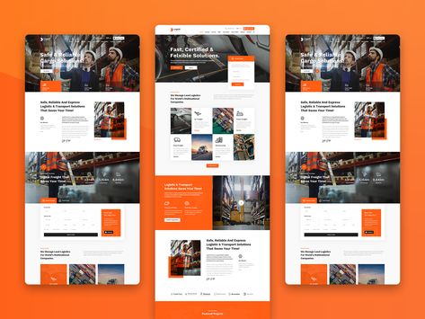 Logisti Transport WordPress Theme by Mahmoud Baghagho Orange Web, Corporate Website Design, Flat Color Palette, Web Design Websites, Site Model, News Web Design, Webpage Design, Website Design Layout, Company Website