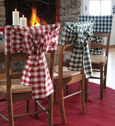 Chair Back Covers, Chair Bows, Modern Interior Decor, Bantal Sofa, Country Style Decor, Chair Decorations, French Country Decorating, Chair Backs, Primitive Decorating