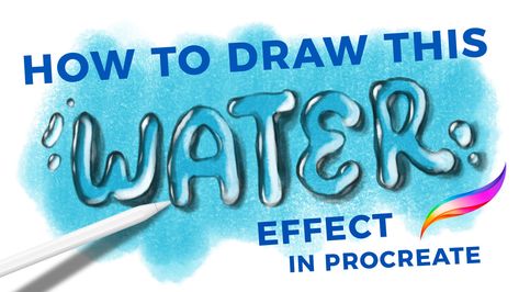 How to Draw a Water Effect in Procreate • Bardot Brush Water In Procreate, How To Procreate, Water Procreate, How To Draw Water, Drawing Apps, Procreate Ideas, Procreate Tutorials, Draw Water, Ocean Drawing