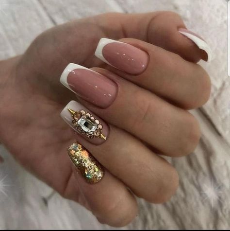 Designs For Nails, Matte Stiletto Nails, Stiletto Nail Art, French Manicure Nails, Cute Toe Nails, Modern Nails, Swarovski Nails, Nails Design With Rhinestones, Work Nails