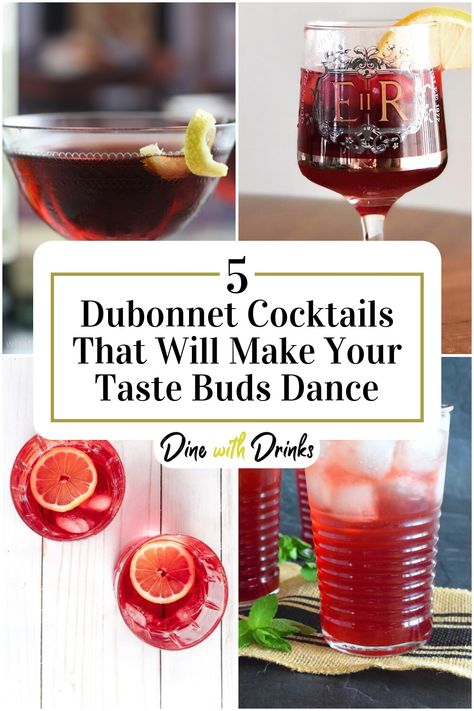 Collage of 4 dubonnet cocktails. Dubonnet Cocktail, Tart Cocktails, Sweet Cocktail Recipes, Thirsty Thursday, Perfect Cocktails, Cocktail Hour, Mixology, Taste Buds, Happy Hour