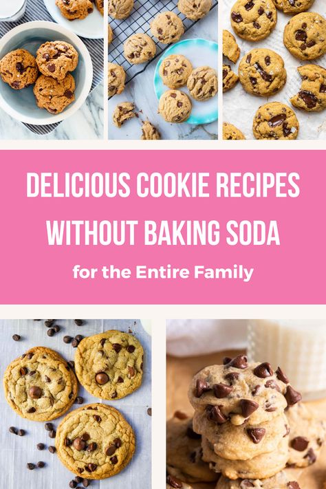 Cookie Recipe Cookies With No Baking Soda, Cookie Recipes No Baking Soda, Cookies No Baking Soda, Cookies Without Baking Soda, Cookie Recipe Without Baking Soda, Butterfinger Cookies, Choc Chip Cookies, Delicious Cookie Recipes, Baking Cookies