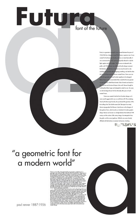 Futura Font Poster, Typography Book, Geometric Font, Poster Fonts, Design Information, Type Design, Graphic Design Posters, Fonts Design, Poster Design