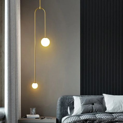 Bedside Chandelier, Chandelier Creative, Cheap Pendant Lights, Hanging Lamp Shade, Modern Bedside, Nordic Modern, Bedside Lighting, Chandelier Lamp, Modern Lamp