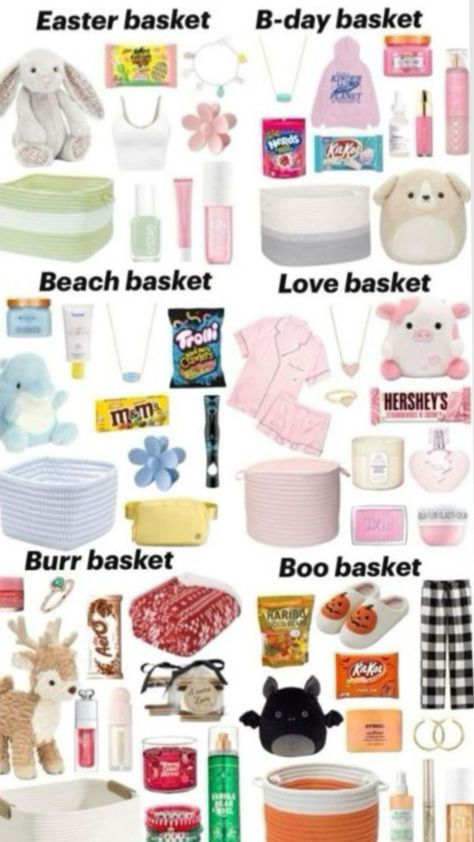 #boo basket #festive #BASKET IDEAS #follow Preppy Stuff To Get For Your Birthday, Birthday Gifts To Ask For, Feel Better Basket, Cheap Gift Baskets, Burr Basket, Making A Gift Basket, Easy Birthday Gifts, Birthday Party Essentials, Girly Christmas Gifts