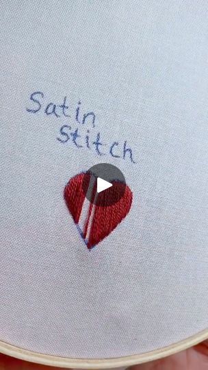 8K views · 120 reactions | Embroidery 101: SATIN STITCH #embroidery #howto #tutorial #heart | Embroidery 101: SATIN STITCH #embroidery #howto #tutorial #heart | By High Crafting | Hi, I'm Erin and in this video,
I'll be showing you the satin stitch. This stitch is
embroidery's most commonly used fill stitch. You can use one to
six strands for embroidery floss for the stitch depending
on the desired texture and look of your piece. One to two
strands are typically used for more detailed projects while
four to six are used for less detailed work. Separating each
individual strand before stitching helps the threads and
stitches lay flatter but this is personal preference and not
an absolutely necessary step. Some stitchers prefer to
outline their design with an outlined stitch such as the
back Satin Stitch Embroidery Tutorial, Embroidered Hearts Hand Embroidery, Embroidery 101, Satin Stitch Embroidery, Heart Embroidery, Embroidered Heart, Heart Hands, Satin Stitch, Stitch Embroidery