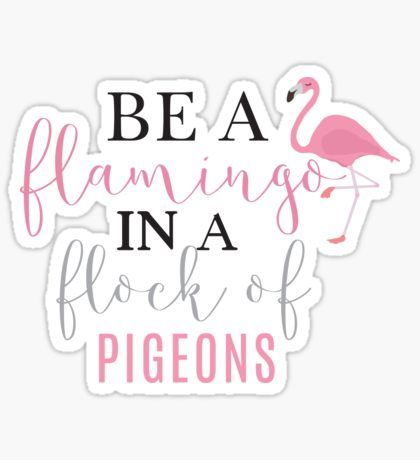 Flamingo Stickers | Redbubble Flamingo Stickers, Flock Of Pigeons, Be A Flamingo, Flamingo Birthday, Weekly Sticker Kit, Stickers Printable, Stickers For Sale, Quote Stickers, Aesthetic Stickers