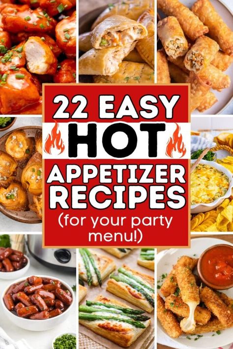 22 Easy Hot Appetizers to Warm Up Any Party - ZEN AND HONEY Fancy Hot Appetizers, Easy Warm Appetizers, Easy Hot Appetizers, Appetizer Dips Hot, Fast Appetizers Easy, Football Foods, Warm Appetizers, Restaurant Appetizers, Hot Snacks