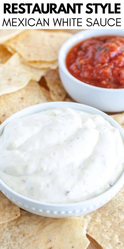 Mexican Ranch Dipping Sauce, White Sauce Dip Mexican, White Mexican Sauce Recipe, White Sauce Mexican Restaurant, Mexican White Salsa, Jalapeno White Sauce, White Salsa Mexican, Virginia White Sauce, Plaza Azteca White Sauce