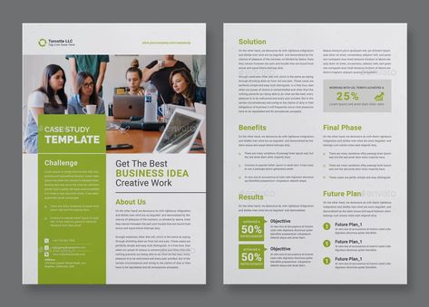 Case Study Template Word 2 Pager Design, Case Study Design Layout, B2b Design, Case Study Layout, One Pager Design, Services Brochure, A4 Paper Size, Design Print Layout, Magazine Content