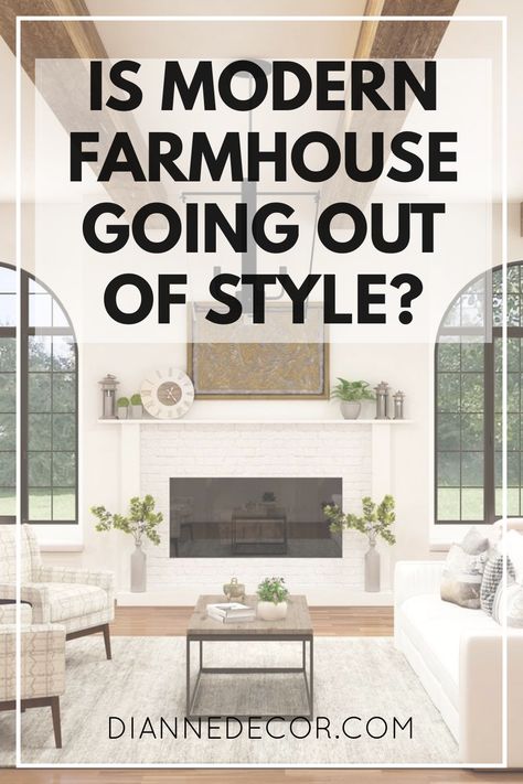 The modern farmhouse is not out of style yet.  However, the fandom that has driven this trend for years is starting to die down.  This post will arm you with manageable tips to transition your home style into the future, whether you’re planning a total remodel or just need to make a few tweaks. #modernfarmhouse #homedecor #decor #decoratingonabudget Modern Farmhouse Family Room, Urban Farmhouse Decor, Modern Farmhouse Ideas, Modern Farmhouse Interior Design, Farmhouse Family Rooms, Modern Farmhouse Furniture, Modern Farmhouse Living Room Decor, Farmhouse Trends, Room Wall Decor Ideas