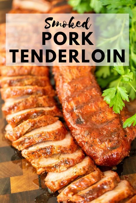 This Smoked Pork Tenderloin is extremely easy to cook and can be cooked with a variety of flavors, spices, and sauces. It's a great weekday dinner option, and can even be fancied up for special occasions. Smoked Pork Tenderloin Recipes Smokers, Citrus Brine, Smoked Pork Tenderloin Recipes, Carne Adobada, Pellet Smoker Recipes, Smoked Pork Tenderloin, Smoker Ideas, Hey Grill Hey, Traeger Smoker