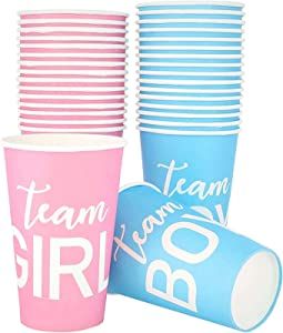 Girls Cup, Gender Reveal Party Supplies, Gender Reveal Party Theme, Plastic Party Cups, Girl Gender Reveal, Gender Reveal Decorations, Baby Gender Reveal Party, Blue Cups, 50th Party