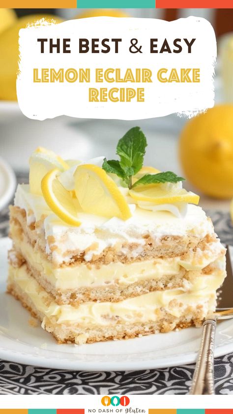 Lemon Cake Pudding Recipe, Lemon Eclair Cake No Bake, Instant Lemon Pudding Dessert, No-bake Lemon Eclair Cake Recipe, Lemon Eclair Dessert, Lemon Cake Desserts, Lemon Eclair Cake, No Bake Lemon Eclair Cake, No Bake Pudding Desserts