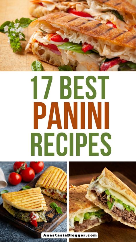 Easy Italian Sandwich George Foreman Panini Recipes, How To Make A Panini, Pizza Panini Sandwiches, Freezer Panini, Best Panini Sandwiches, Panini Recipes Easy, Panini Fillings, Easy Panini Sandwiches, Paninis Sandwiches Recipes