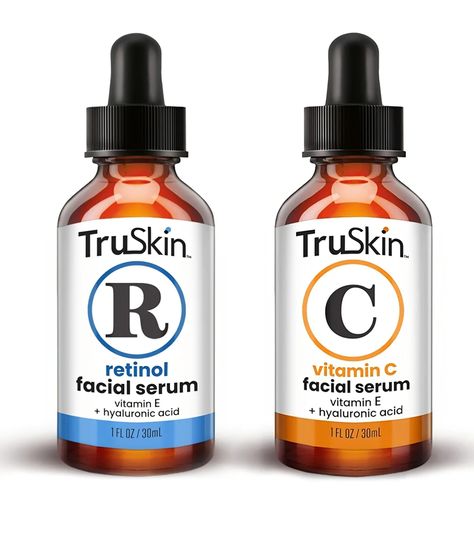 TruSkin Face Serum Duo – Retinol Serum for Face & Vitamin C Serum – Anti Aging Skin Care Set for Women Tone Skin, Serum For Face, Anti Aging Skin, Antioxidant Serum, Leaping Bunny, Firm Skin, Night Serum, Retinol Serum, Vitamins For Women