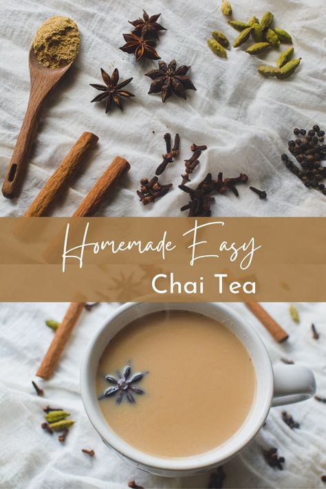 This delicious Masala chai tea is a blend of spice, milk, black tea and sweetener that creates the most flavorful delicious warm tea. Learn how to make this Homemade Easy Chai Tea with minimal effort but a delicious authentic taste. How To Make Chia Tea, Perfect Chai Tea Recipe, Chai Tea Homemade, Chi Tea, How To Make Chai Tea, Vanilla Chai Recipe, Cinnamon Tea Recipe, Traditional Chai Recipe, Chai Spice Mix Recipe For Tea