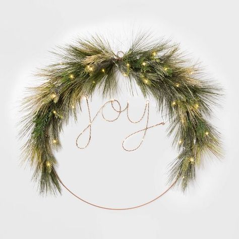 Wreaths : Christmas Wreaths & Garland : Target Wire Christmas Wreath, Joy Wreath, Christmas Decor Inspiration, Swedish Christmas, Wire Wreath, White Christmas Decor, Festival Diy, Hello Lovely, Nordic Christmas