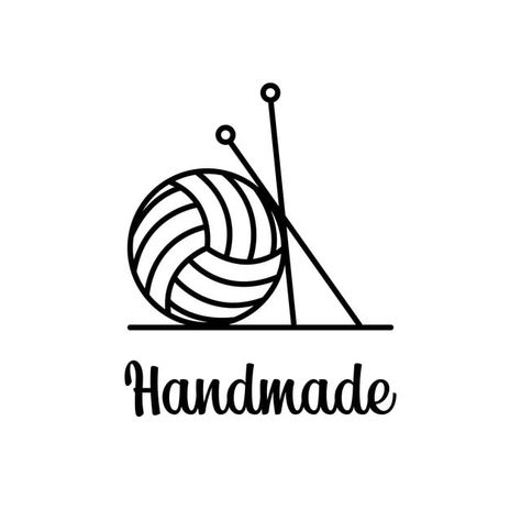 Baby Socks Knit, Sewing Shop, Handmade Logo, Internet Logo, Logo Design Free Templates, Logo Retro, Ball Of Yarn, Simple Logo Design, Knitting Tools