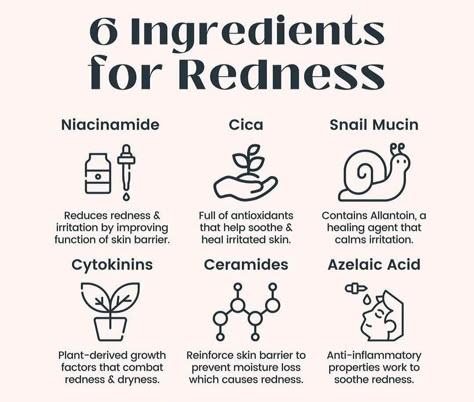 6 ingredients for redness Routine Goals, Girls Advice, Wedding Skin, Skin Care Business, Diy Skin Care Routine, Skin Care Tutorial, Two Faced, Spray Tan, Affordable Skin Care